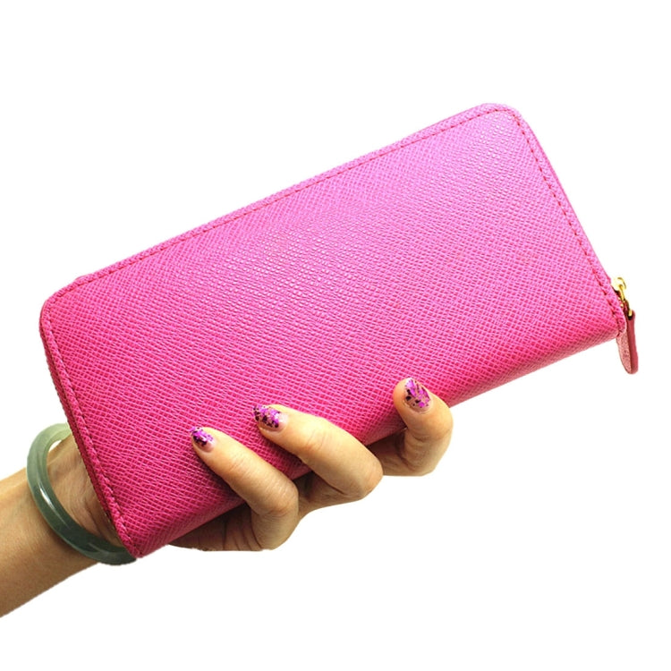 5.5 inch Universal Cross Texture High-capacity Bag with Card Slot & Wallet & Zipper