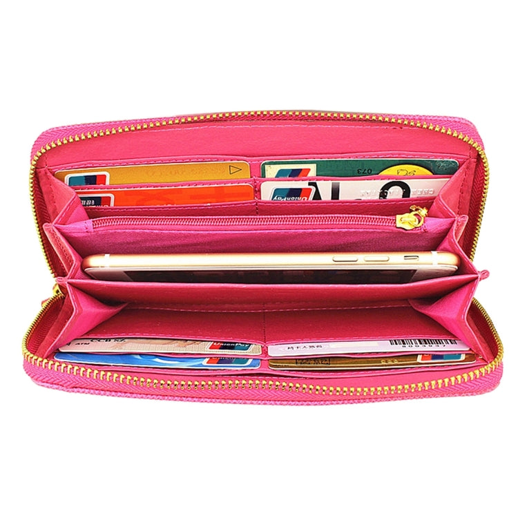 5.5 inch Universal Cross Texture High-capacity Bag with Card Slot & Wallet & Zipper