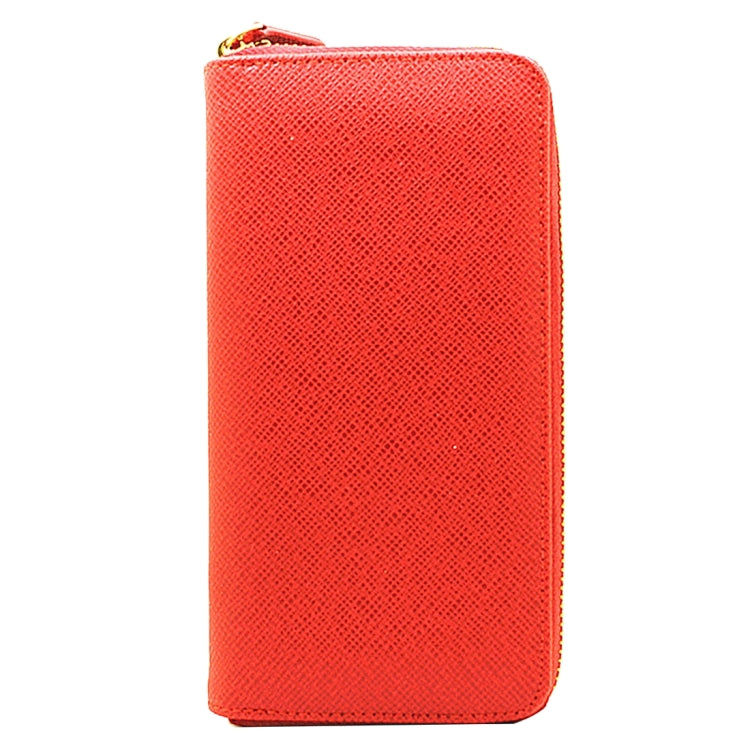 5.5 inch Universal Cross Texture High-capacity Bag with Card Slot & Wallet & Zipper
