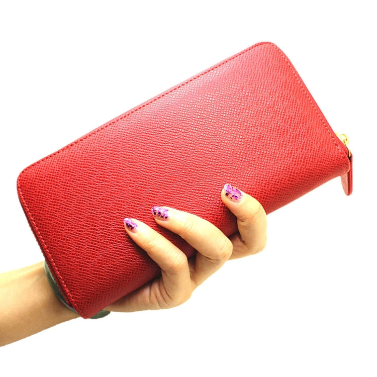 5.5 inch Universal Cross Texture High-capacity Bag with Card Slot & Wallet & Zipper