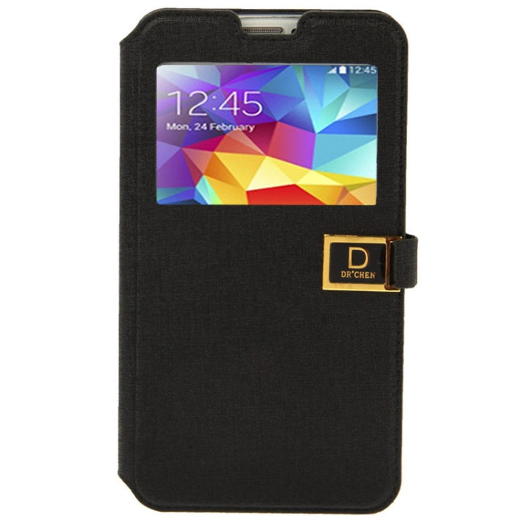 Oracle Texture Horizontal Flip Leather Case with Call Display ID & Holder for Galaxy S5 / G900