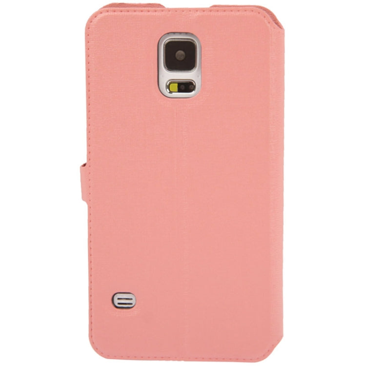 Oracle Texture Horizontal Flip Leather Case with Call Display ID & Holder for Galaxy S5 / G900