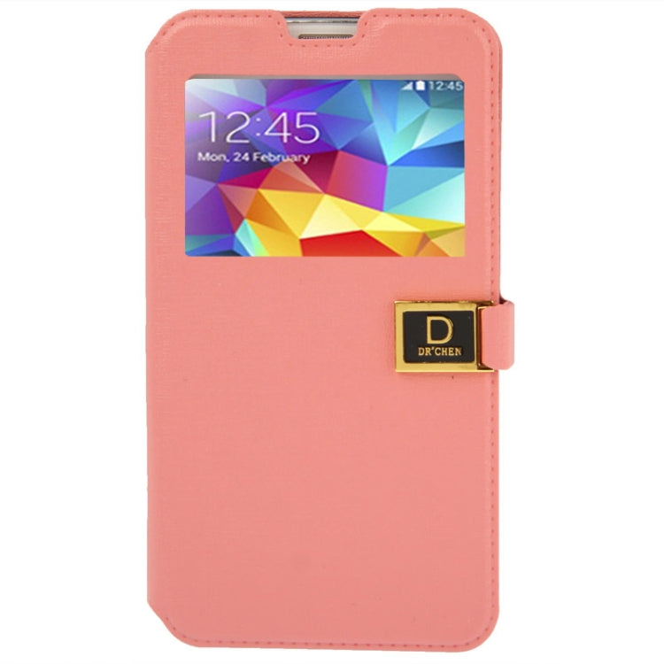 Oracle Texture Horizontal Flip Leather Case with Call Display ID & Holder for Galaxy S5 / G900