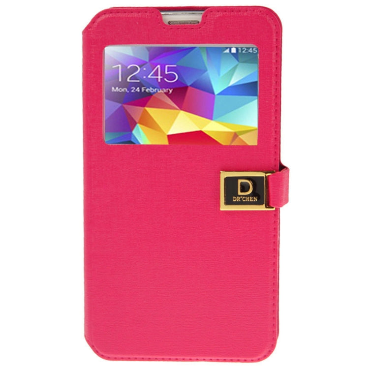 Oracle Texture Horizontal Flip Leather Case with Call Display ID & Holder for Galaxy S5 / G900