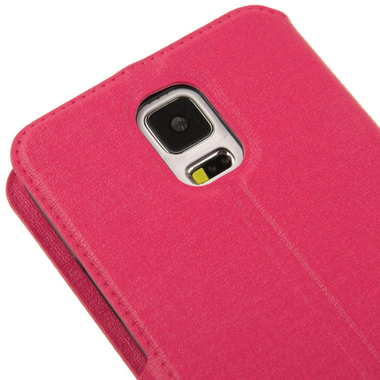 Oracle Texture Horizontal Flip Leather Case with Call Display ID & Holder for Galaxy S5 / G900