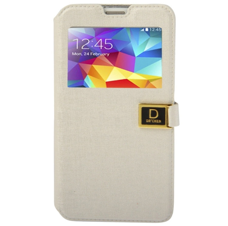 Oracle Texture Horizontal Flip Leather Case with Call Display ID & Holder for Galaxy S5 / G900