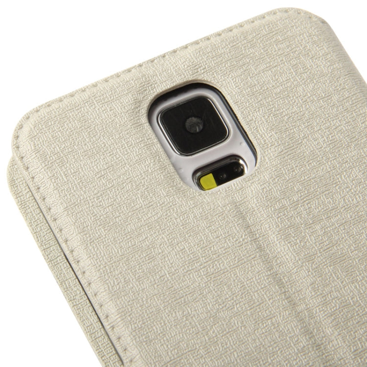 Oracle Texture Horizontal Flip Leather Case with Call Display ID & Holder for Galaxy S5 / G900