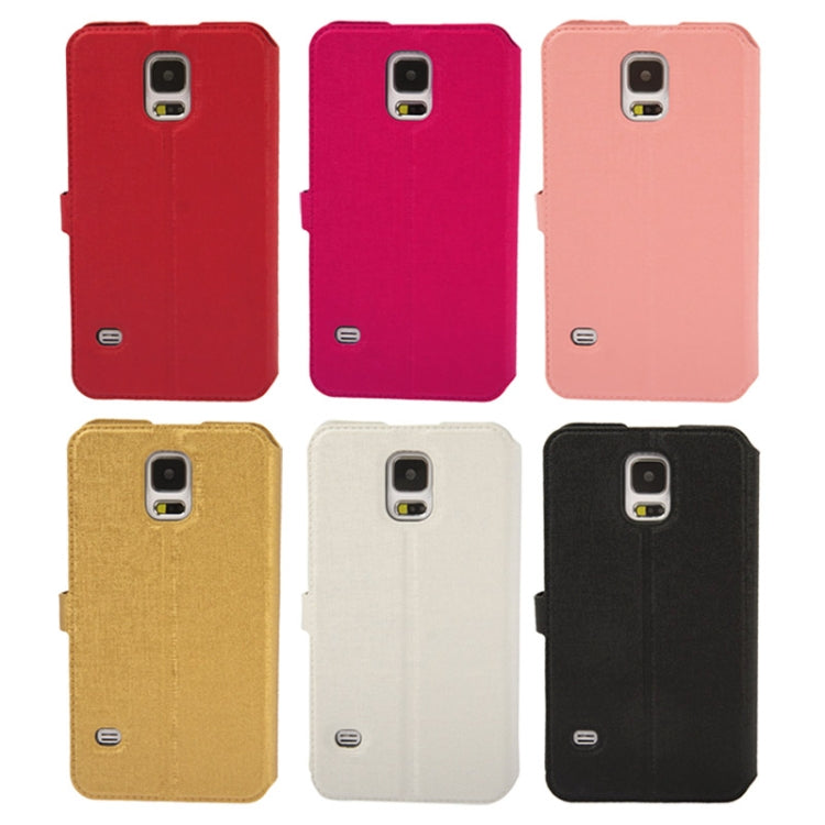 Oracle Texture Horizontal Flip Leather Case with Call Display ID & Holder for Galaxy S5 / G900