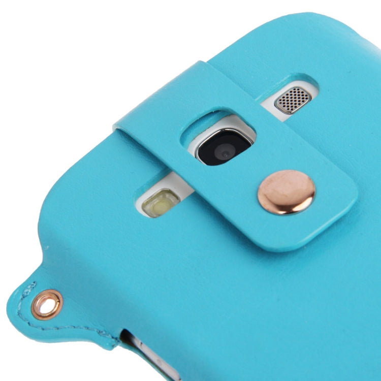 Crazy Horse Texture Touch Screen Vertical Style Leather Case with Lanyard & Earphone Winder for Galaxy S III / i9300