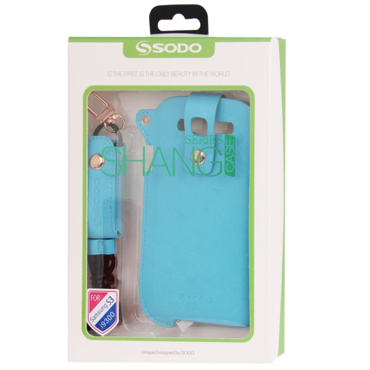 Crazy Horse Texture Touch Screen Vertical Style Leather Case with Lanyard & Earphone Winder for Galaxy S III / i9300