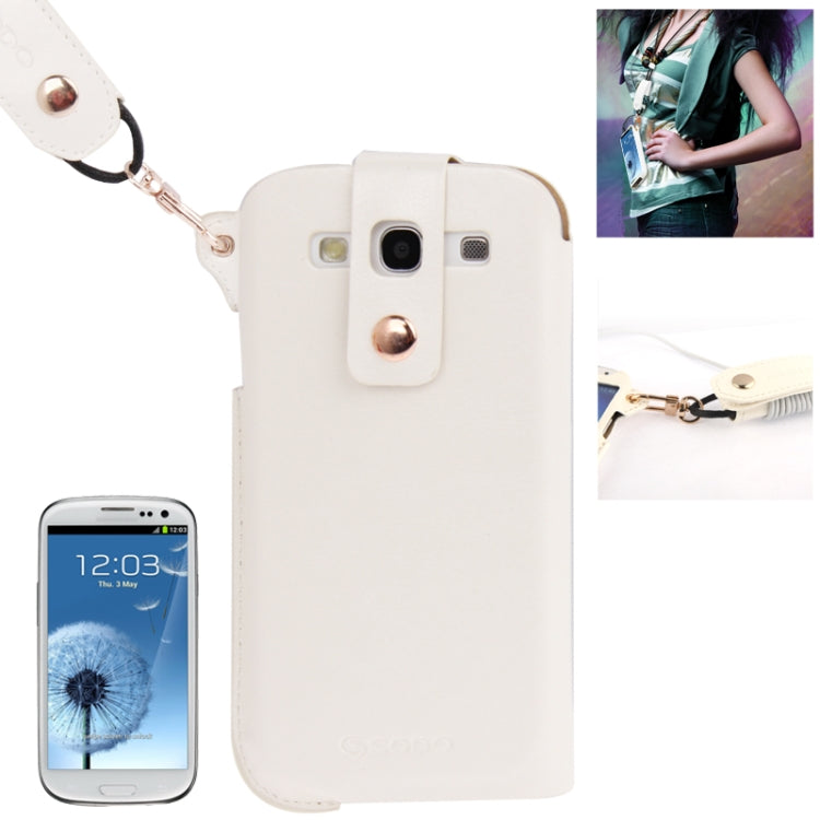 Crazy Horse Texture Touch Screen Vertical Style Leather Case with Lanyard & Earphone Winder for Galaxy S III / i9300