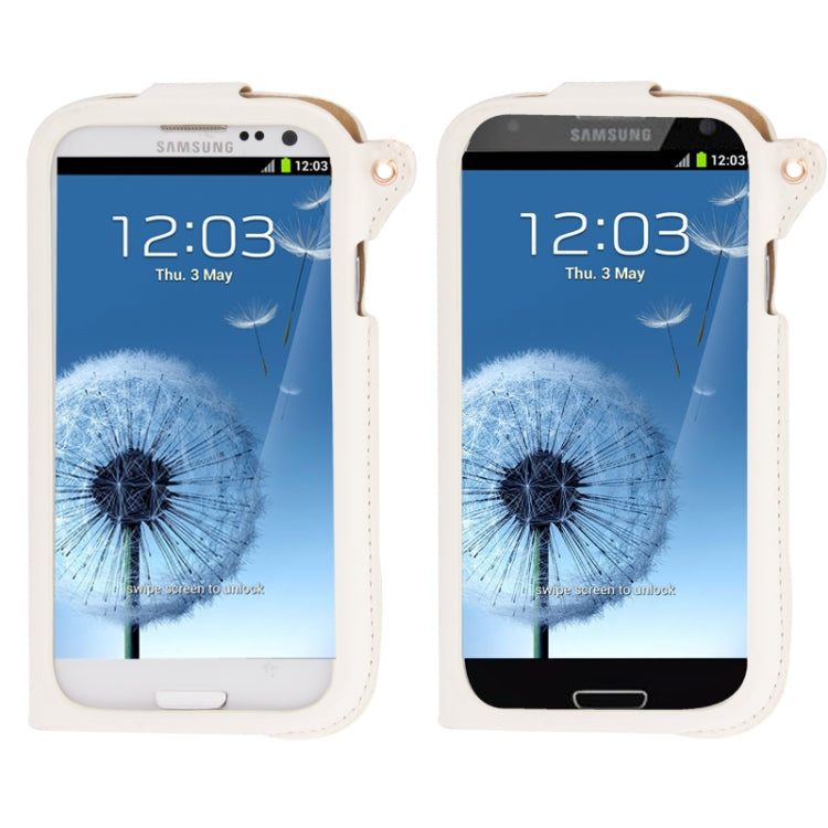 Crazy Horse Texture Touch Screen Vertical Style Leather Case with Lanyard & Earphone Winder for Galaxy S III / i9300