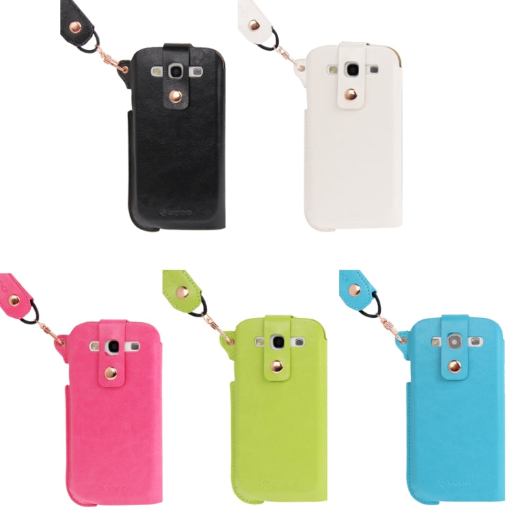 Crazy Horse Texture Touch Screen Vertical Style Leather Case with Lanyard & Earphone Winder for Galaxy S III / i9300