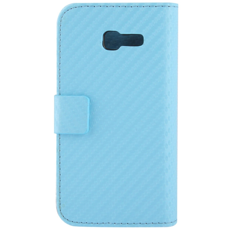 Carbon Fiber Texture Horizontal Flip Leather Case with Holder & Credit Card Slots for Galaxy Trend Lite / S7392 (Baby Blue)