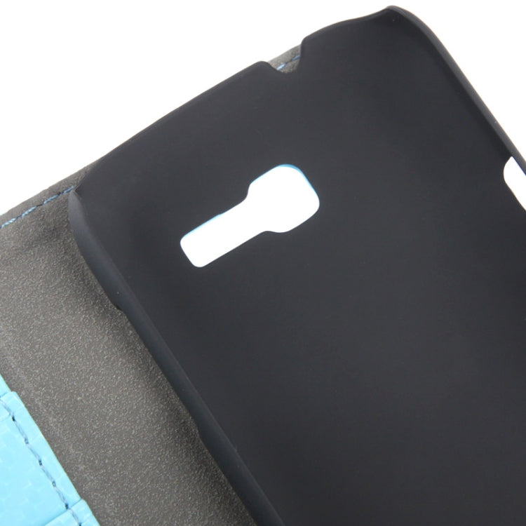 Carbon Fiber Texture Horizontal Flip Leather Case with Holder & Credit Card Slots for Galaxy Trend Lite / S7392 (Baby Blue)