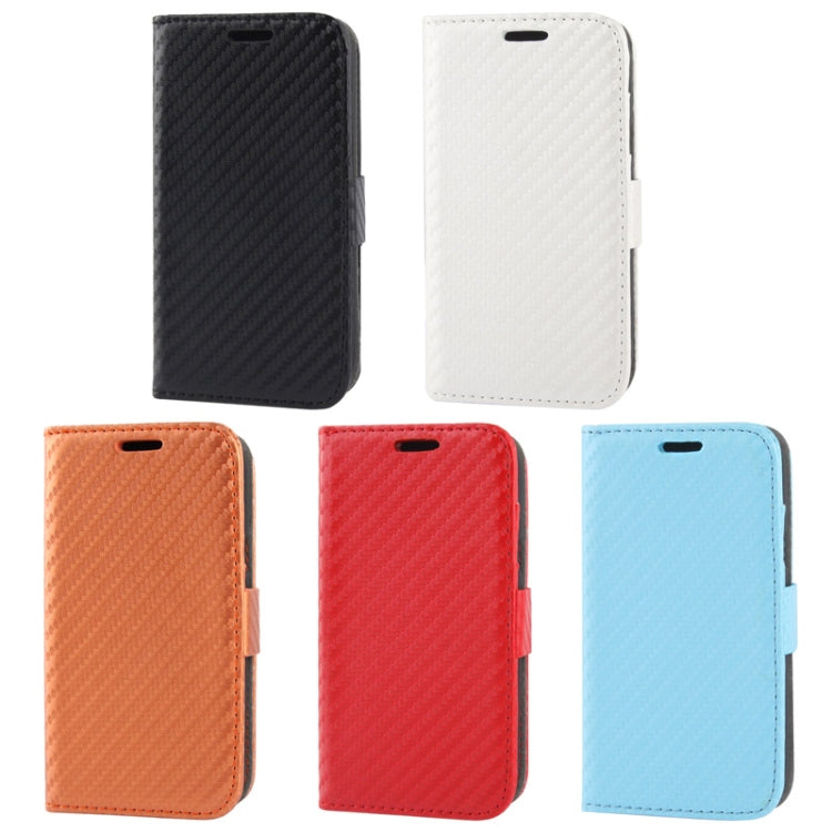 Carbon Fiber Texture Horizontal Flip Leather Case with Holder & Credit Card Slots for Galaxy Trend Lite / S7392 (Baby Blue)