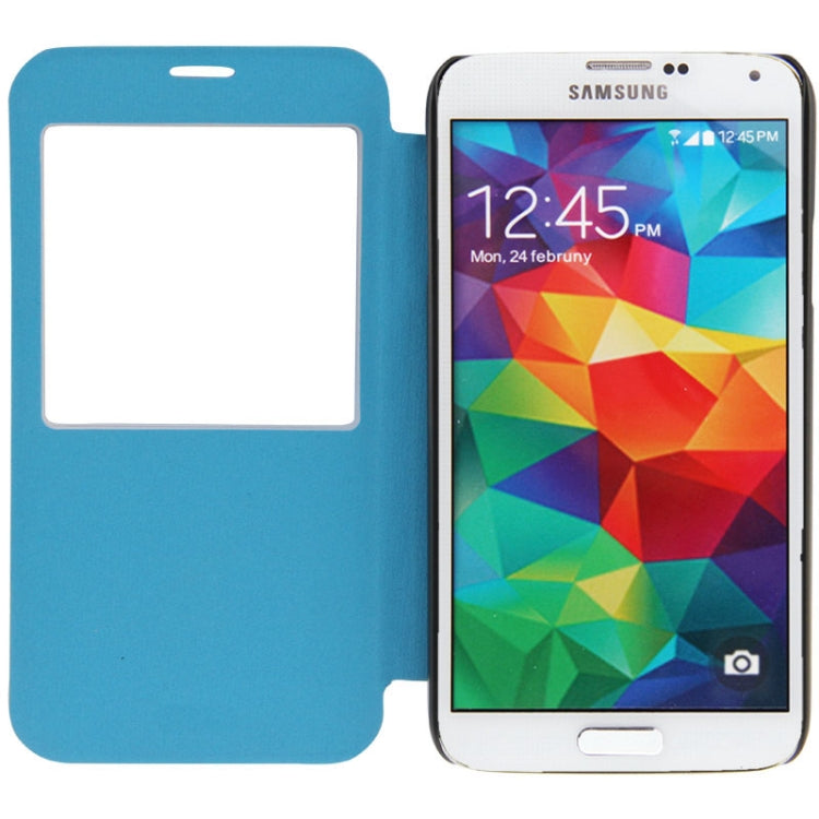 Lines Oracle Texture Leather Case with Call Display ID & Holder for Galaxy S5 / G900