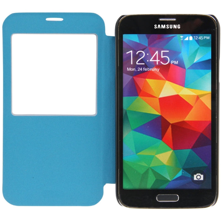 Lines Oracle Texture Leather Case with Call Display ID & Holder for Galaxy S5 / G900