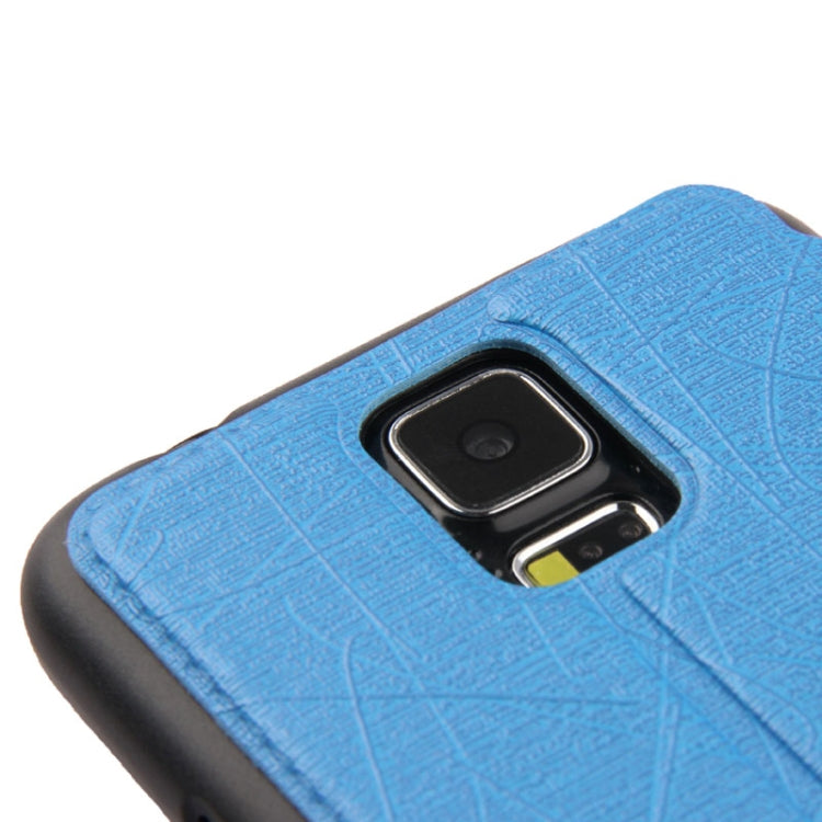 Lines Oracle Texture Leather Case with Call Display ID & Holder for Galaxy S5 / G900