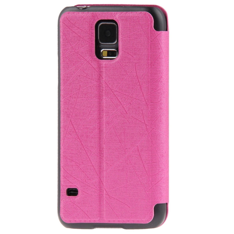 Lines Oracle Texture Leather Case with Call Display ID & Holder for Galaxy S5 / G900