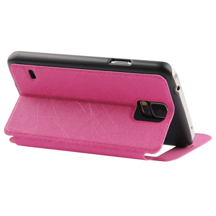 Lines Oracle Texture Leather Case with Call Display ID & Holder for Galaxy S5 / G900