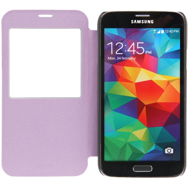 Lines Oracle Texture Leather Case with Call Display ID & Holder for Galaxy S5 / G900