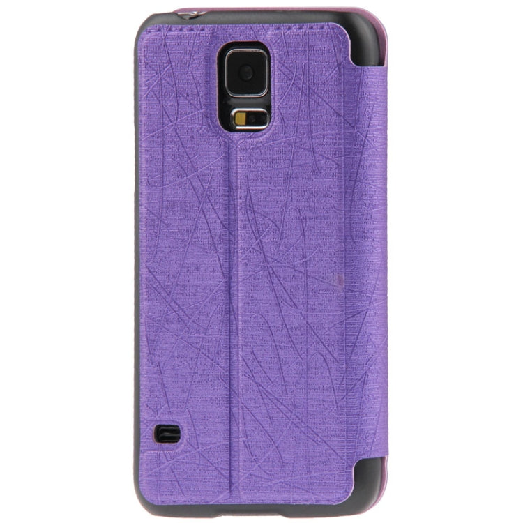 Lines Oracle Texture Leather Case with Call Display ID & Holder for Galaxy S5 / G900