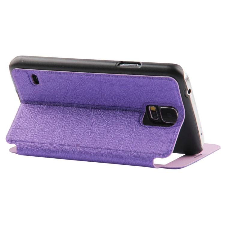 Lines Oracle Texture Leather Case with Call Display ID & Holder for Galaxy S5 / G900