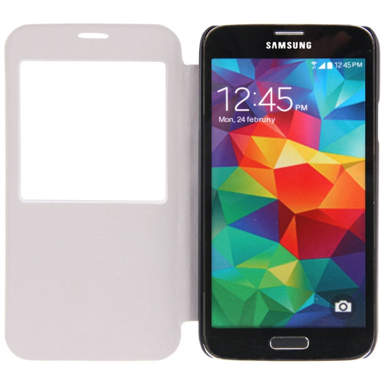 Lines Oracle Texture Leather Case with Call Display ID & Holder for Galaxy S5 / G900
