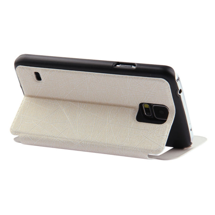 Lines Oracle Texture Leather Case with Call Display ID & Holder for Galaxy S5 / G900