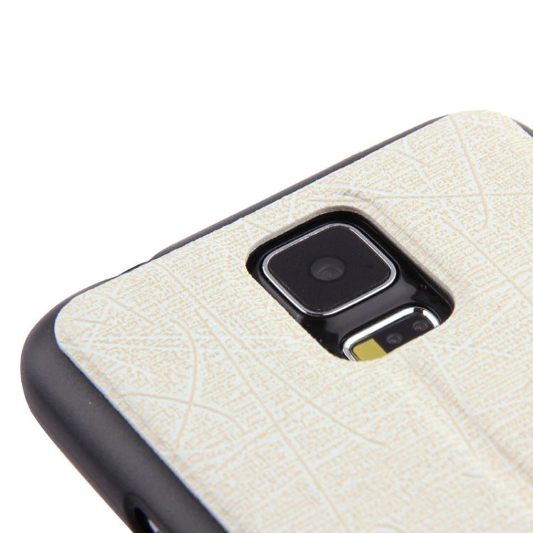 Lines Oracle Texture Leather Case with Call Display ID & Holder for Galaxy S5 / G900