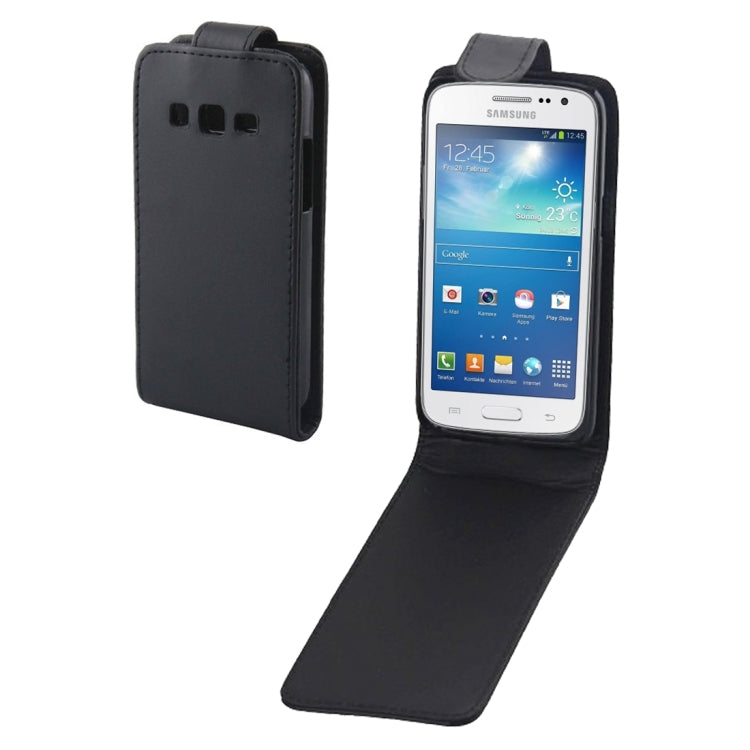 Vertical Flip Leather Case for Galaxy Core 4G / G386F(Black)