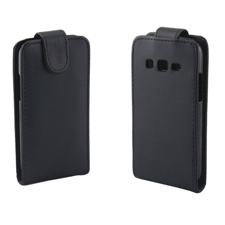 Vertical Flip Leather Case for Galaxy Core 4G / G386F(Black)