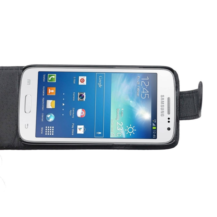 Vertical Flip Leather Case for Galaxy Core 4G / G386F(Black)