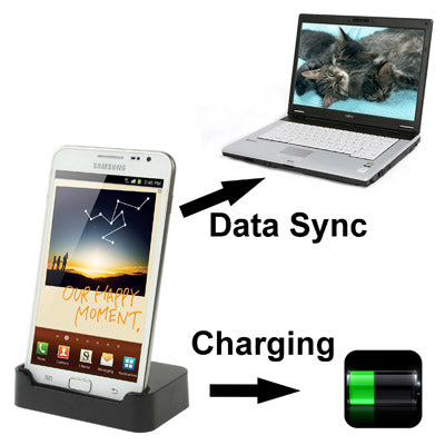 Smartphone Charger Dock with Data Sync Function for Galaxy Note / i9220 / N7000 (Black)