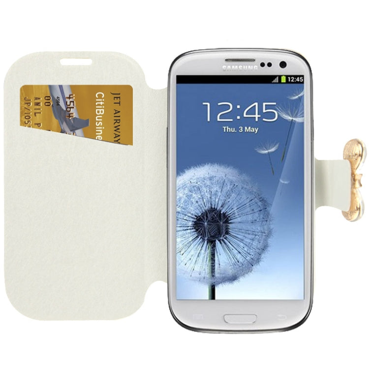 Diamond Encrusted Horizontal Flip Leather Case with Card Slots & Holder for Galaxy SIII / i9300
