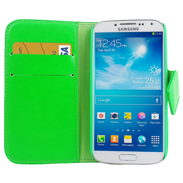 Crazy Horse Texture Slant Fastener Horizontal Flip Leather Case with Card Slot and Holder for Galaxy S IV / i9500
