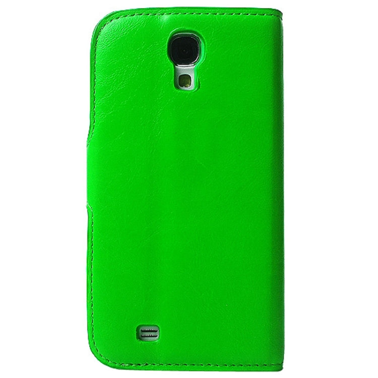 Crazy Horse Texture Slant Fastener Horizontal Flip Leather Case with Card Slot and Holder for Galaxy S IV / i9500