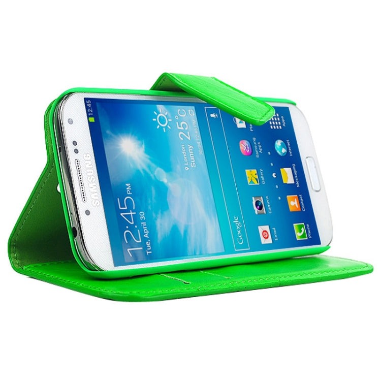 Crazy Horse Texture Slant Fastener Horizontal Flip Leather Case with Card Slot and Holder for Galaxy S IV / i9500