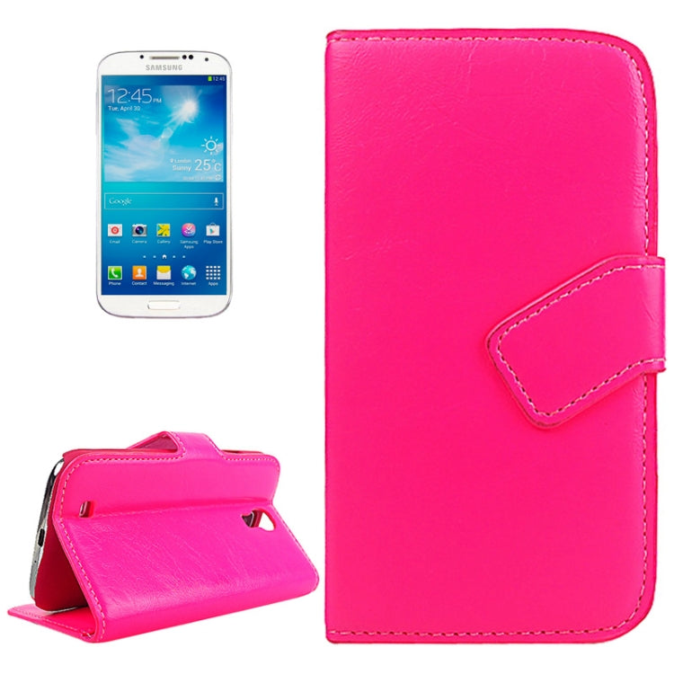 Crazy Horse Texture Slant Fastener Horizontal Flip Leather Case with Card Slot and Holder for Galaxy S IV / i9500