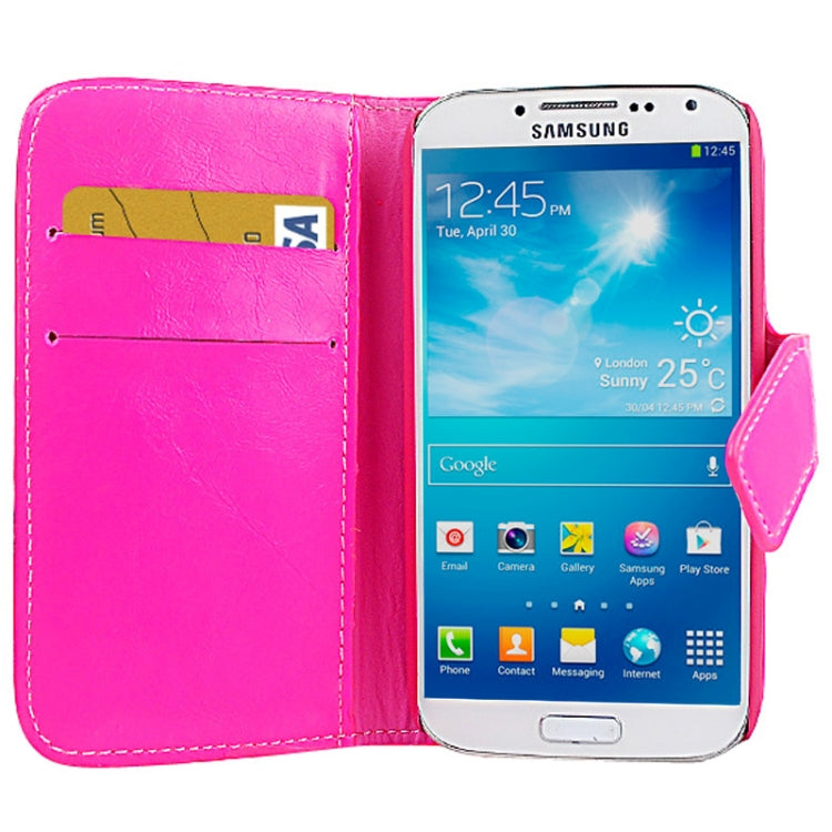 Crazy Horse Texture Slant Fastener Horizontal Flip Leather Case with Card Slot and Holder for Galaxy S IV / i9500