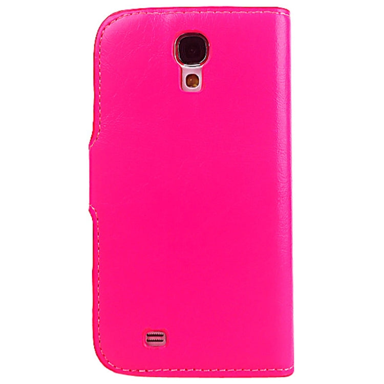 Crazy Horse Texture Slant Fastener Horizontal Flip Leather Case with Card Slot and Holder for Galaxy S IV / i9500