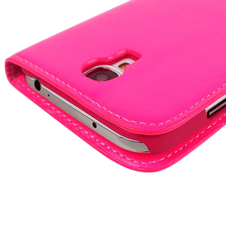 Crazy Horse Texture Slant Fastener Horizontal Flip Leather Case with Card Slot and Holder for Galaxy S IV / i9500
