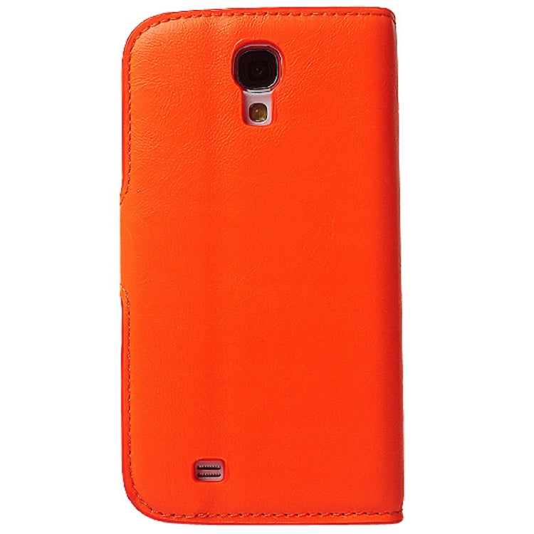 Crazy Horse Texture Slant Fastener Horizontal Flip Leather Case with Card Slot and Holder for Galaxy S IV / i9500