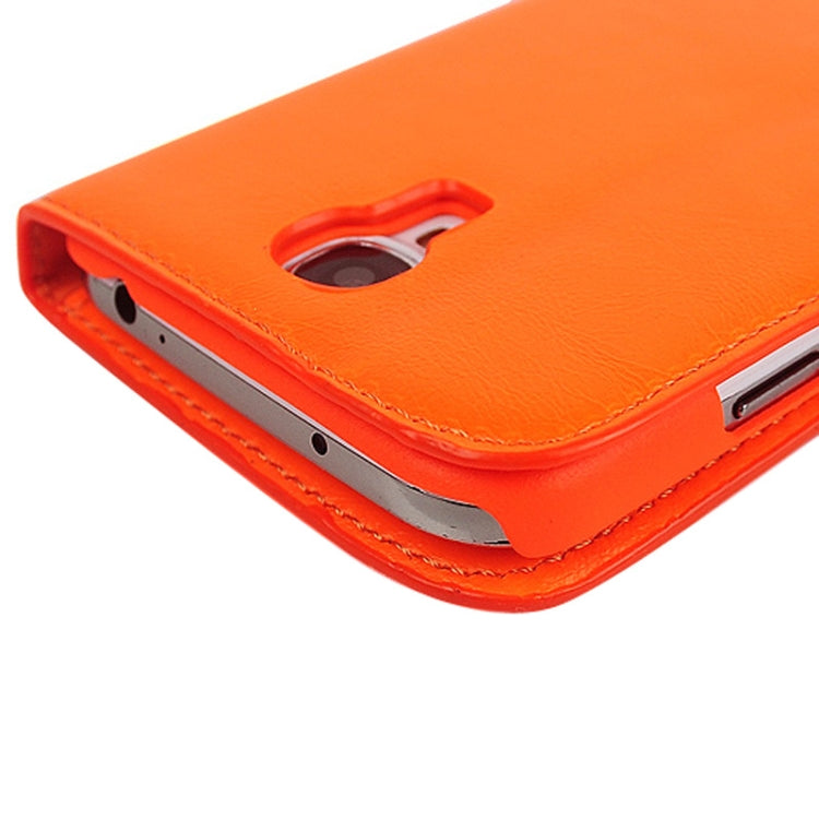 Crazy Horse Texture Slant Fastener Horizontal Flip Leather Case with Card Slot and Holder for Galaxy S IV / i9500