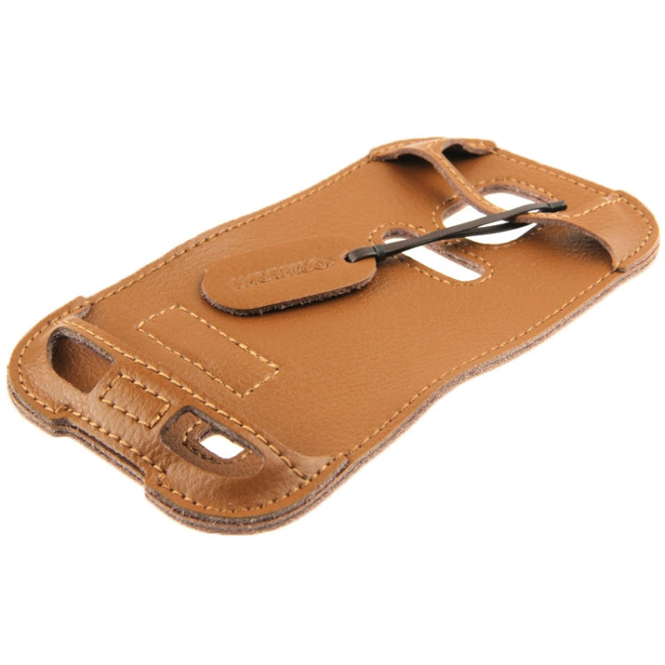 SHOWKOO Angel series Lichi Texture Vertical Style Snap Button Leather Case with Call Display ID & Lanyards for Galaxy S IV / i9500