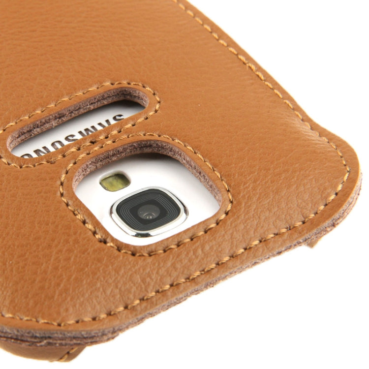 SHOWKOO Angel series Lichi Texture Vertical Style Snap Button Leather Case with Call Display ID & Lanyards for Galaxy S IV / i9500