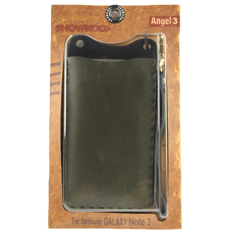 SHOWKOO Angel series Lichi Texture Vertical Style Leather Case with Lanyards for Galaxy Note III / N9000