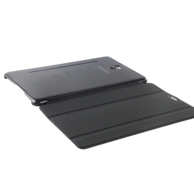 Delicate Leather Texture + Cross Grid Texture Plastic Flip Leather Case with Holder for Galaxy Tab S 8.4 / T700