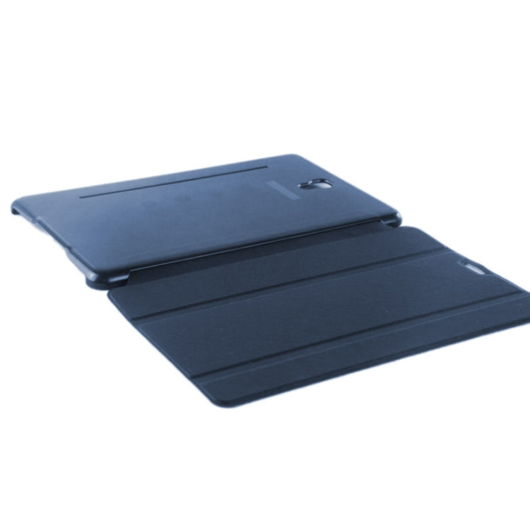 Delicate Leather Texture + Cross Grid Texture Plastic Flip Leather Case with Holder for Galaxy Tab S 8.4 / T700